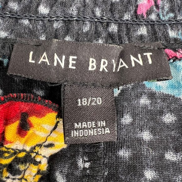 Lane Bryant Floral Print Black Textured Blouse With 3/4 Sleeves Womens Plus Size - Picture 3 of 7